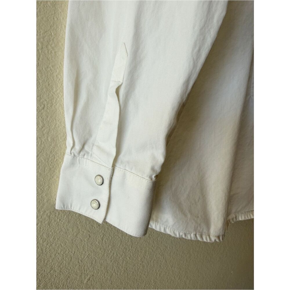 Wrangler Western Pearl Snap Button Down Shirt Cotton Embroidered Yoke Boho - Picture 8 of 10